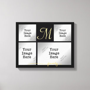 Toile Photo Collage, titre de la famille en or (modifier