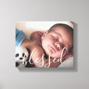 Toile Photo de bébé avec écriture personnalisée