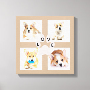 Toile Photo de chien et collège empreinte de patte 4 ima