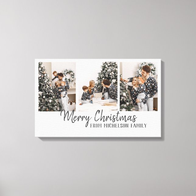 Toile Photo de famille Joyeux Noël (Recto)