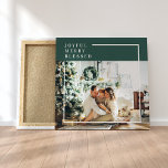 Toile Photo de famille moderne | Joyeux Joyeux Joyeux Bé<br><div class="desc">Photo de famille moderne | Joyeux Joyeux Joyeux Béni | Vert</div>
