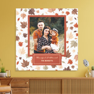 Toile Photo de famille personnalisé avec feuilles d'auto
