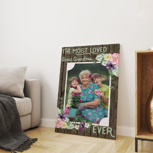 Toile Photo de la grande grand-mère - Bois rustique et f