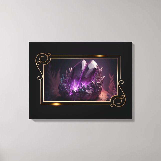 Toile Photo de l'Améthyste de pierres brutes frappantes (Recto)