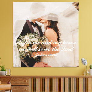 Toile Photo de mariage avec Écriture chrétienne