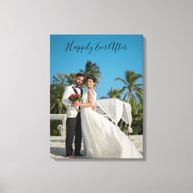 Toile Photo de mariage Heureux pour toujours Ajouter dat (Recto)