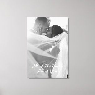 Toile Photo de mariage personnalisable en noir et blanc