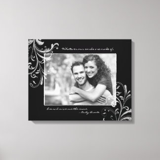Toile Photo de Modèle photo floral noir et blanc