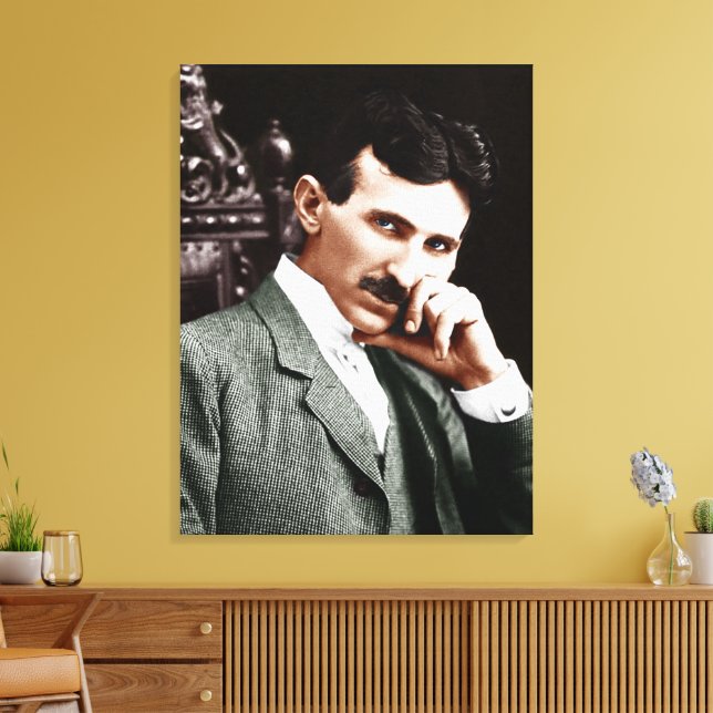 Toile Photo de Nikola Tesla à l'âge de 40 ans (Insitu(Salon))