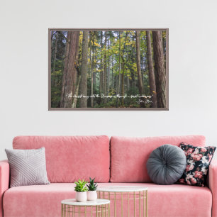 Toile Photo de paysage forestier avec citation de John M