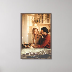 Toile Photo de paysage rocheux de jeunes mariés Mme & M.