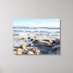 Toile Photo de Waves at Atlantic Ocean Seashore
