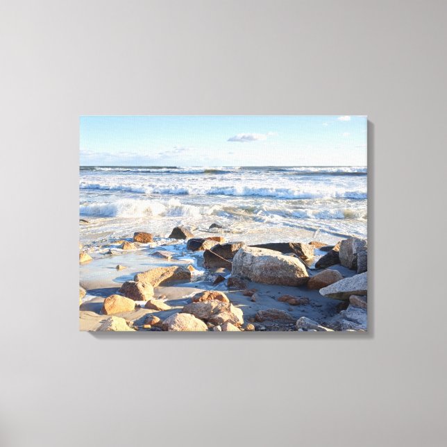 Toile Photo de Waves at Atlantic Ocean Seashore (Recto)