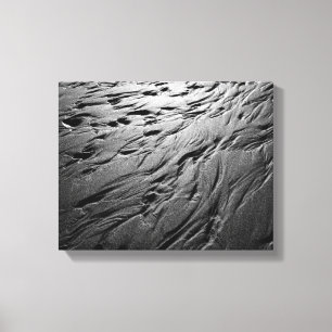 Toile Photo en noir et blanc de motifs de sable sur une