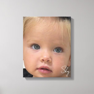 Toile Photo et nom d'enfant simple