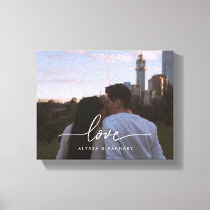 Toile Photo et noms de couple personnalisés 'Amour' mode