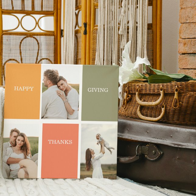 Toile Photo Family Collage moderne | Happy Thanksgiving (Créateur téléchargé)