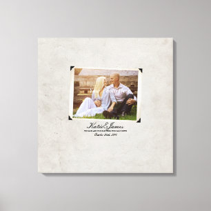 Toile Photo fiançailles Mariage rustique Vintage