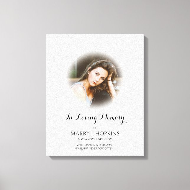 Toile Photo Funérailles En Mémoire Amoureuse (Recto)