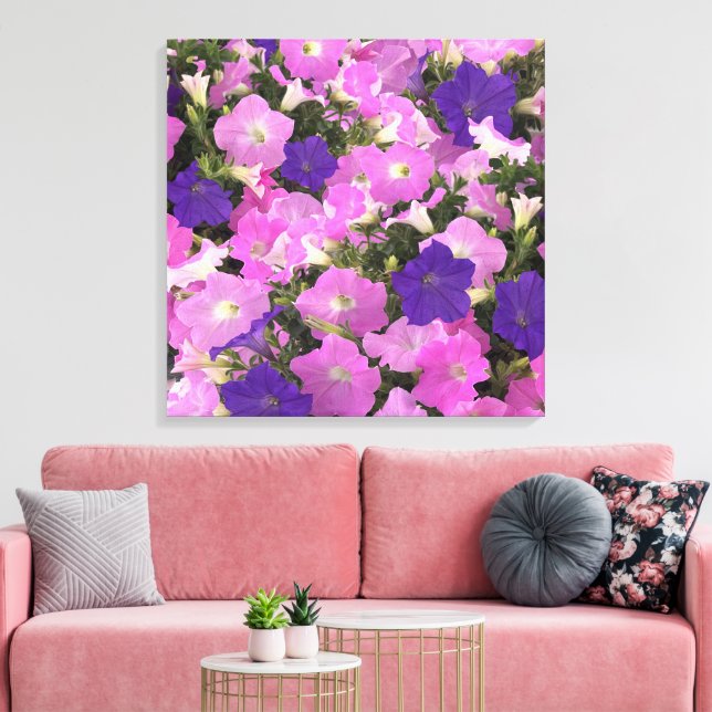 Toile Photo Image Of Morning Glory Pink & Purple Flowers (Insitu(Salon))