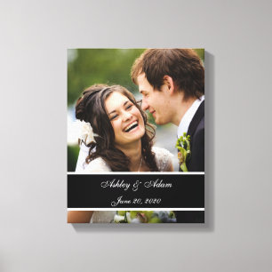 Toile Photo Mariage noir blanc personnalisée