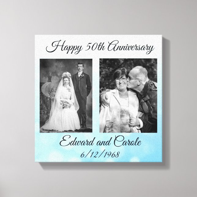 Toile Photo Mariage vintage et moderne 50e anniversaire (Recto)
