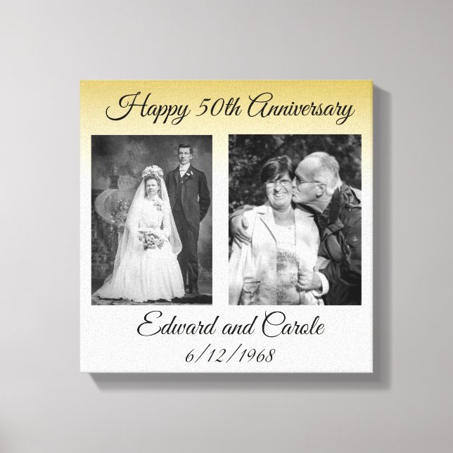 Toile Photo Mariage vintage et moderne 50e anniversaire (Recto)