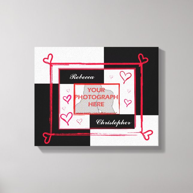 Toile photo moderne Black White et Red Love (Recto)