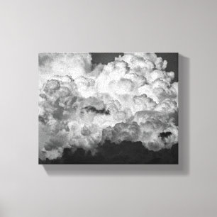 Toile Photo noire et blanche de grands nuages de tempête