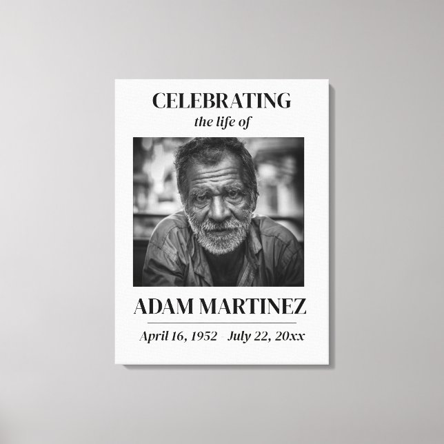 Toile Photo Obsèques Célébration De La Vie Mémorial  (Recto)