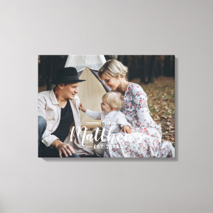 Toile Photo personnalisée avec nom de famille et année d