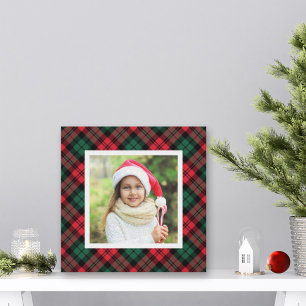 Toile Photo personnalisée de Noël rouge et vert