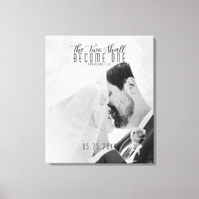 Toile Photo Personnalisée Deux Deviendront Un Mariage (Recto)