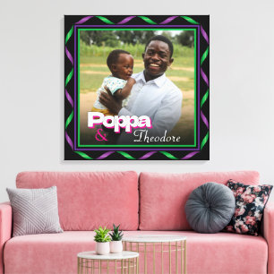 Toile Photo personnalisée Papa Fille Fils Famille Garde