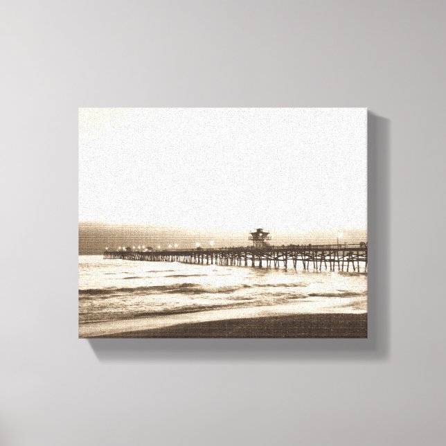 Toile Photo San Clemente pier Californie vintage (Recto)