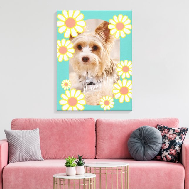 Toile Photo Turquoise simple Daisy (Insitu(Salon))