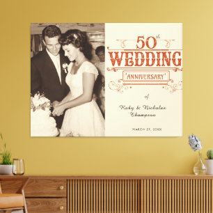 Toile Photo vintage 50e anniversaire de mariage
