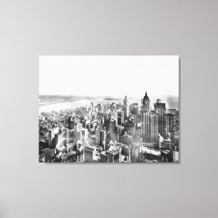 Toile Photo vintage du gratte-ciel de Lower Manhattan (1