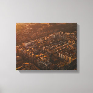 Toile photographie aérienne de la ville pendant l'heure 