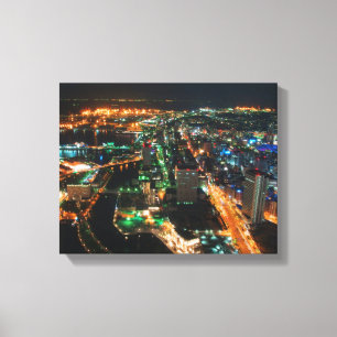 Toile photographie aérienne des bâtiments de la ville la