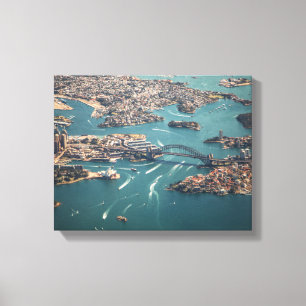 Toile Photographie aérienne du pont