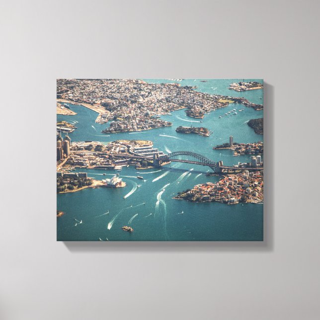 Toile Photographie aérienne du pont (Recto)