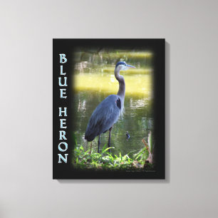 Toile Photographie bleue d'art de mur de héron