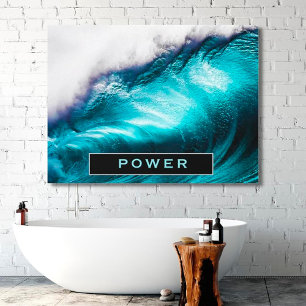 Toile Photographie de mot inspirant Power vague océaniqu