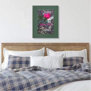 Toile Photographie de recourbement simple de rose de