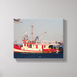 Toile Photographie de remorqueur Flying Bird dans la bai