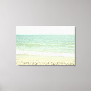 Toile Photographie en pastel verte en bon état de plage