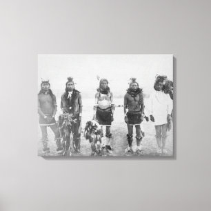 Toile Photographie indienne de 5 d'herbe guerriers de