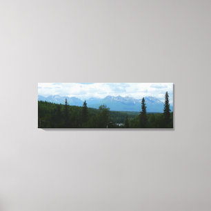 Toile Photographie panoramique de la chaîne de montagnes