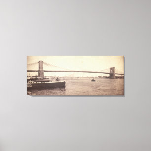 Toile Photographie vintage de pont de Brooklyn (1896)